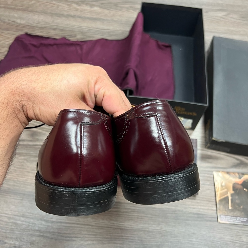 NEW Allen Edmonds Chester Burgundy Wingtip Oxfords 11.5 D - Picture 7 of 11